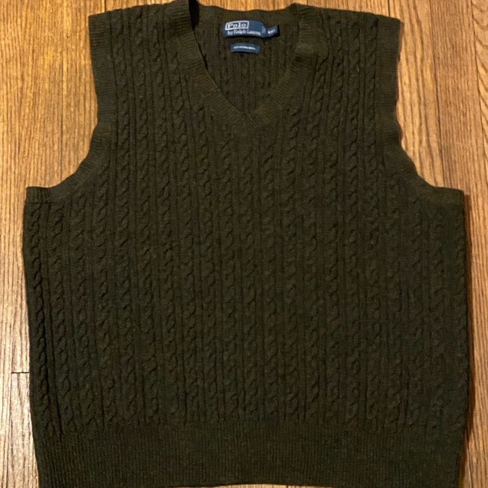 Ralph Lauren cable knit sweater vest.